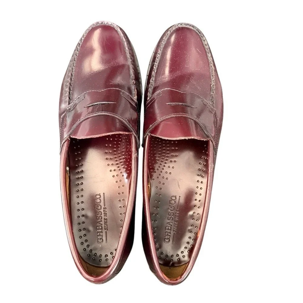 G.H.BASS & Co. Weejuns®‎ Moc-Toe Slip-On Loafers Wine Red Men's Size 12D